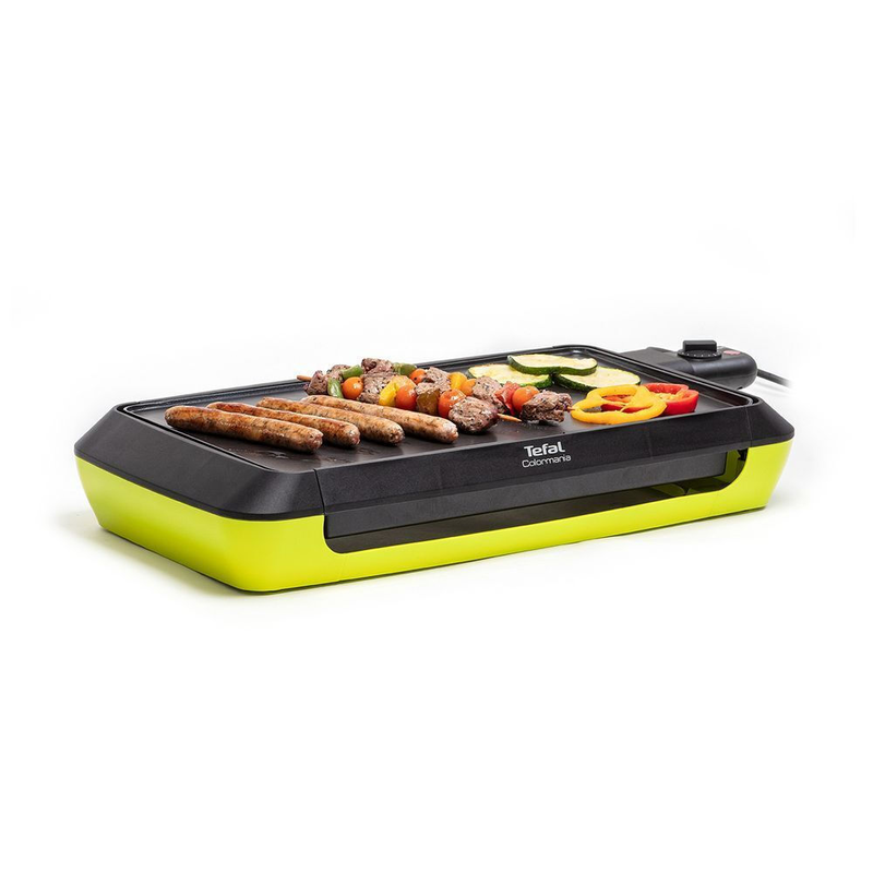 Tefal tabletop electric grill smooth plate 2000w with adjustable thermostat 46x24cm. Cb660301, , medium-null