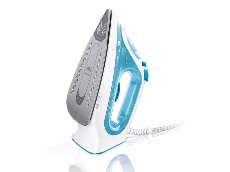 Braun tex style 3 si3053bl steam iron 2400w with freeglide 3d superceramic plate and continuous steam supply 0-45gr/min, , medium-null