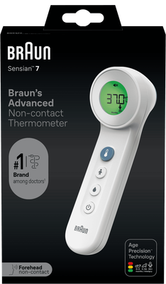 Braun no touch + touch forehead thermometer with age precision®bnt400