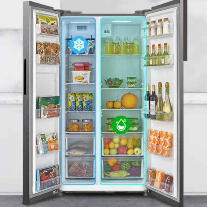 Midea &psi;&upsilon;&gamma;&epsilon;ί&omicron; side by side 548l inverter total no frost &mu;&epsilon; all around cooling & quick freeze, inox mers530fge02, , medium-null