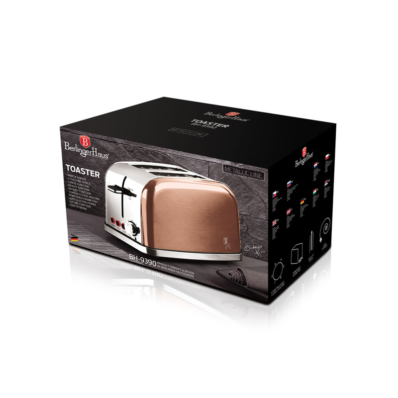 2-slice toaster berlinger haus bh-9390 rose gold collection, , medium-null