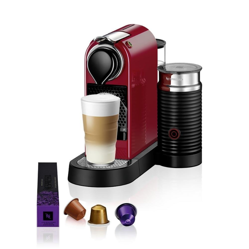 Nespresso citiz & milk espresso machine 1720w pressure 19bar for espresso and lungo cherry red, , medium-null