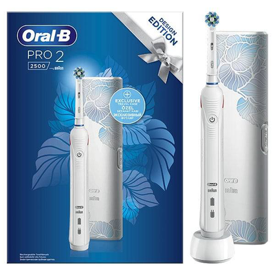 Oral b pro 2 2500 3d design edition white edition electric toothbrush