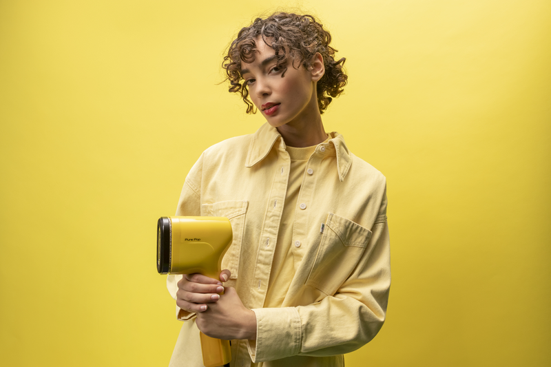 Tefal pure pop dt2026 hand garment steamer 1300w with tank 70ml yellow, , medium-null