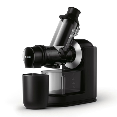 Philips viva collection αποχυμωτής αργής σύνθλιψης 150w με xl σωλήνα τροφοδοσίας, quickclean & λειτουργία διακοπής σταξίματος μαύρο hr1889/70, , medium