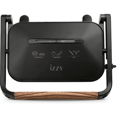 Izzy 224144 panini maker for 2 toast 1300w wooden, , medium