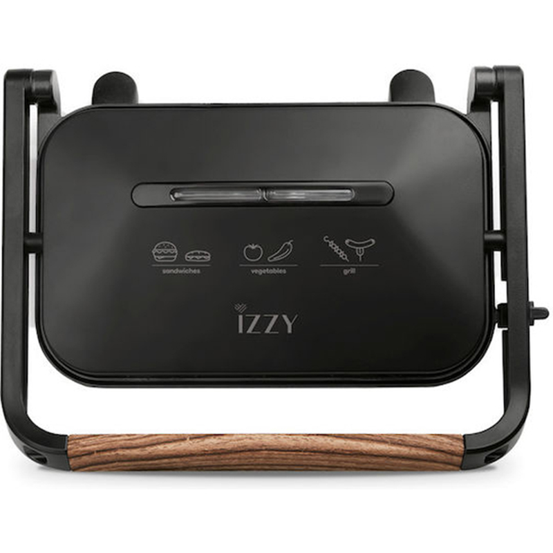 Izzy 224144 panini maker for 2 toast 1300w wooden, , medium-null