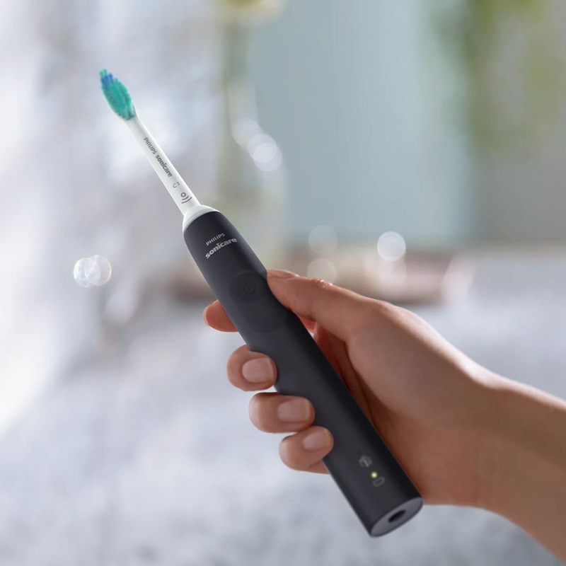 Product image: Philips sonicare 3100 series 3100 επαναφορτιζόμενη ηλεκτρική οδοντόβουρτσα με τεχνολογία sonic, αισθητήρα πίεσης για αποτελεσματική αφαίρεση πλάκας μαύρο hx3671/14, , medium-null
