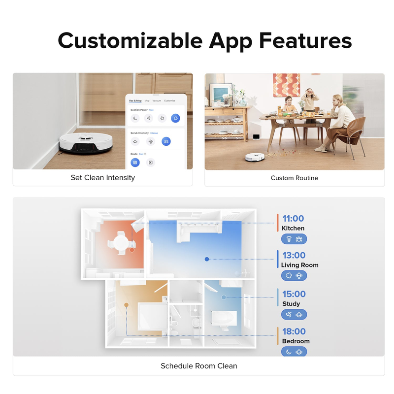 Roborock s8 robot vacuum with mapping carpet cleaning white-null