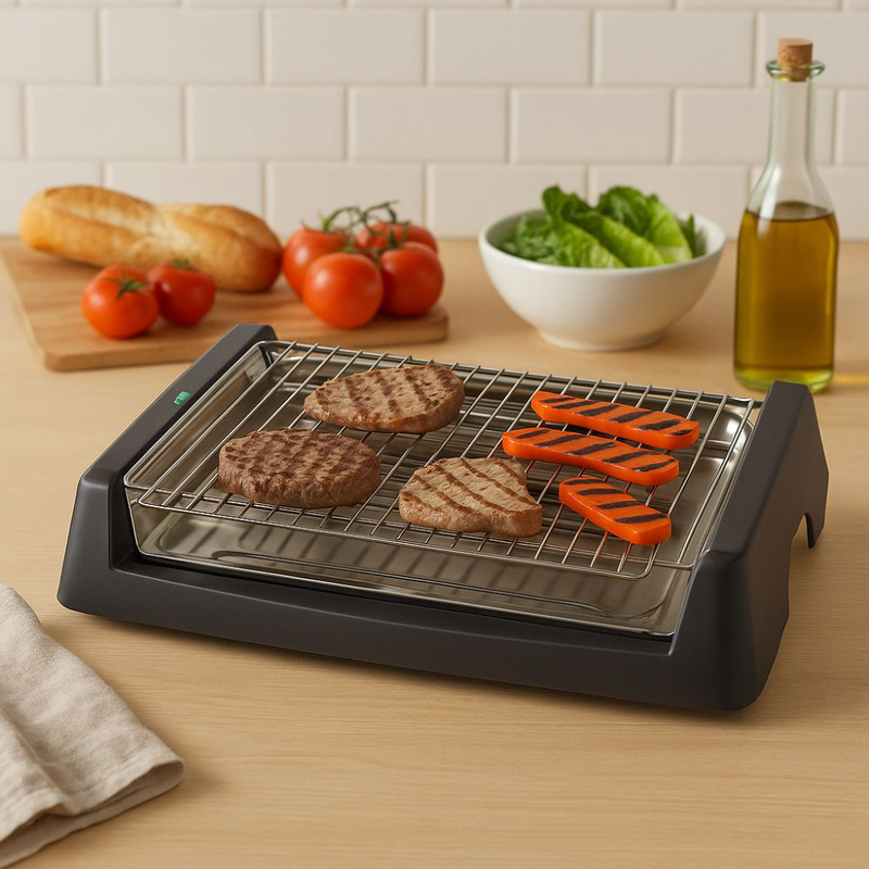 Product image: Nova φορητή ηλεκτρική ψησταριά/ γκριλιέρα barbecue με μεγάλη επιφάνεια ψησίματος για εξωτερικούς & εσωτερικούς χώρους gr-201, , medium-null