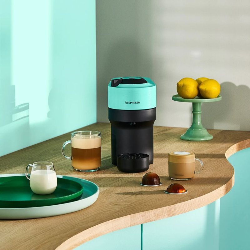 Nespresso vertuo pop μηχανή καφέ με centrifusion™ τεχνολογία & 6 μεγέθη ροφημάτων για κάψουλες vertuo,19bar, aqua mint, , medium-null