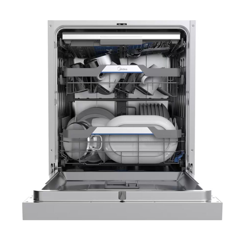 Product image: Midea ημιεντοιχιζόμενο πλυντήριο πιάτων 60cm για 14 σερβίτσια με powerwash, natural dry & Wi-Fi, inox mdwes1433db-w, , medium-null