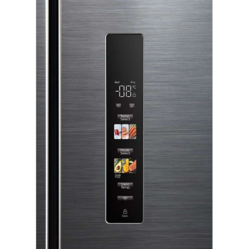 Product image: Midea 4-door french door ψυγείο 516l με inverter quattro, platinum fresh+ & Wi-Fi, inox, , medium-null