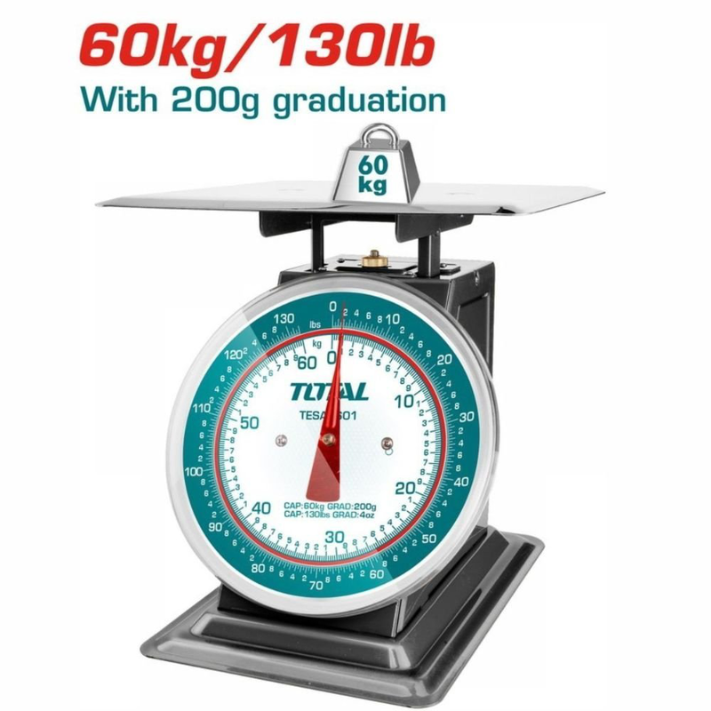 Product image: Total αναλογική επαγγελματική ζυγαριά με ικανότητα ζύγισης έως 60kg και υποδιαίρεση 200gr, , medium-null