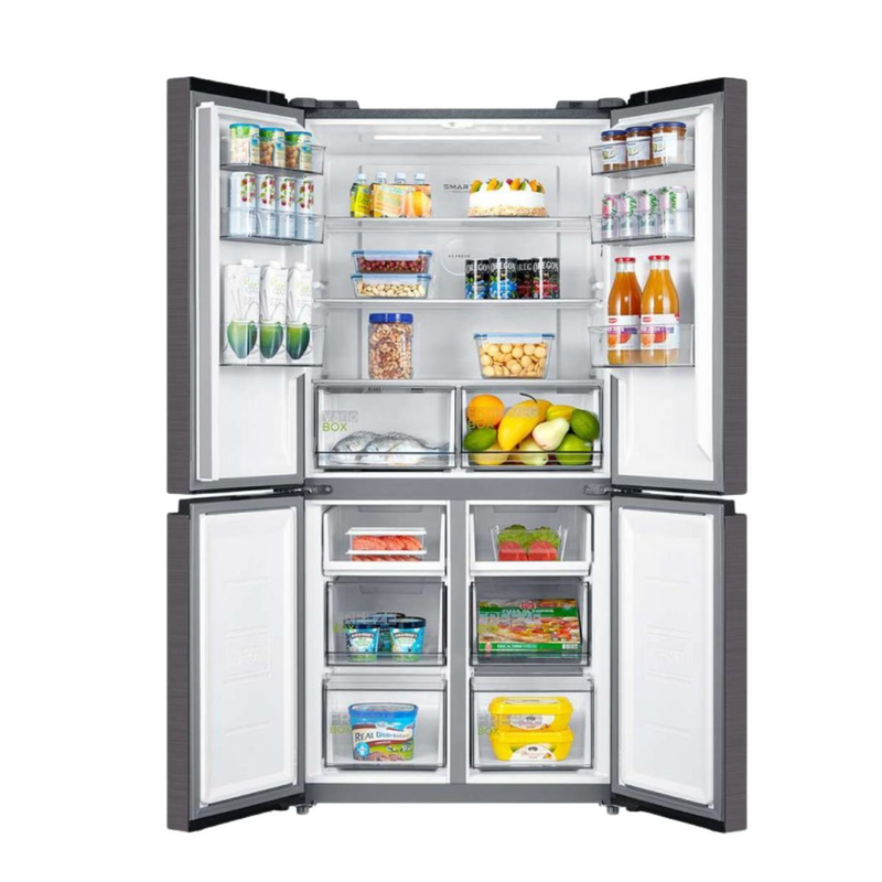 Midea ψυγείο 4 πορτών 515l inverter total no frost με Wi-Fi, platinum fresh+ & smart cooling, dark inox mdrm691fic45 , , medium-null