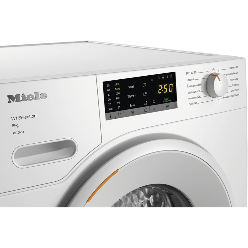 Miele wsa123 wcs lotus white - washing machine, 8kg, 1400 spin, a rated, , medium-null