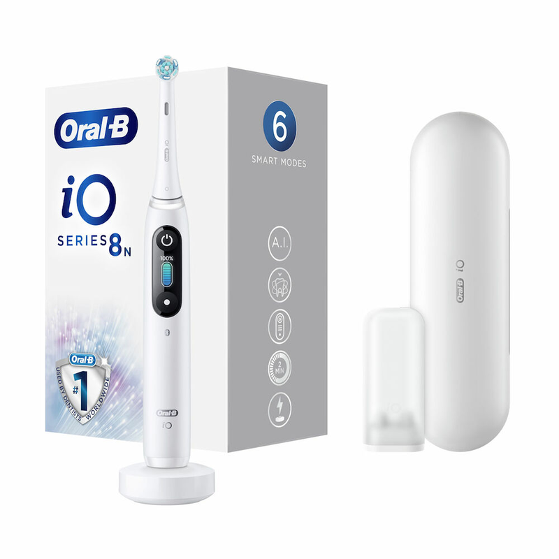 Oral-b iq8 magnetic white alabast toothbrush-null
