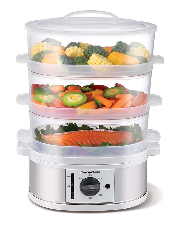 Morphy richards white 3 tier steamer 750w, , medium image number null