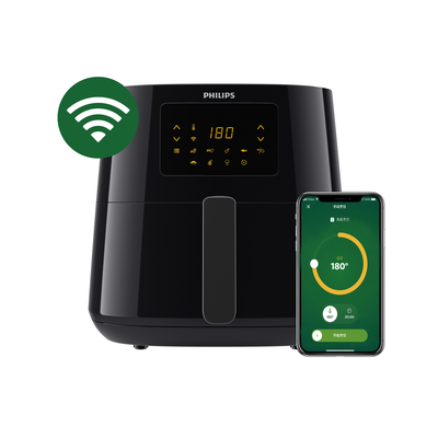 Philips Air fryer Wi-Fi 6.2l black hd9280/70, Black Glass, medium