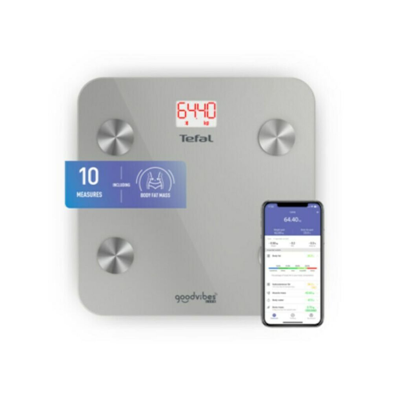 Tefal bathroom scale goodvibes bluetooth grey bm9600, , medium image number null