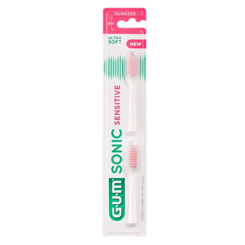 Gum sonic sensitive ultra soft replacement heads 2 pcs, , medium-null