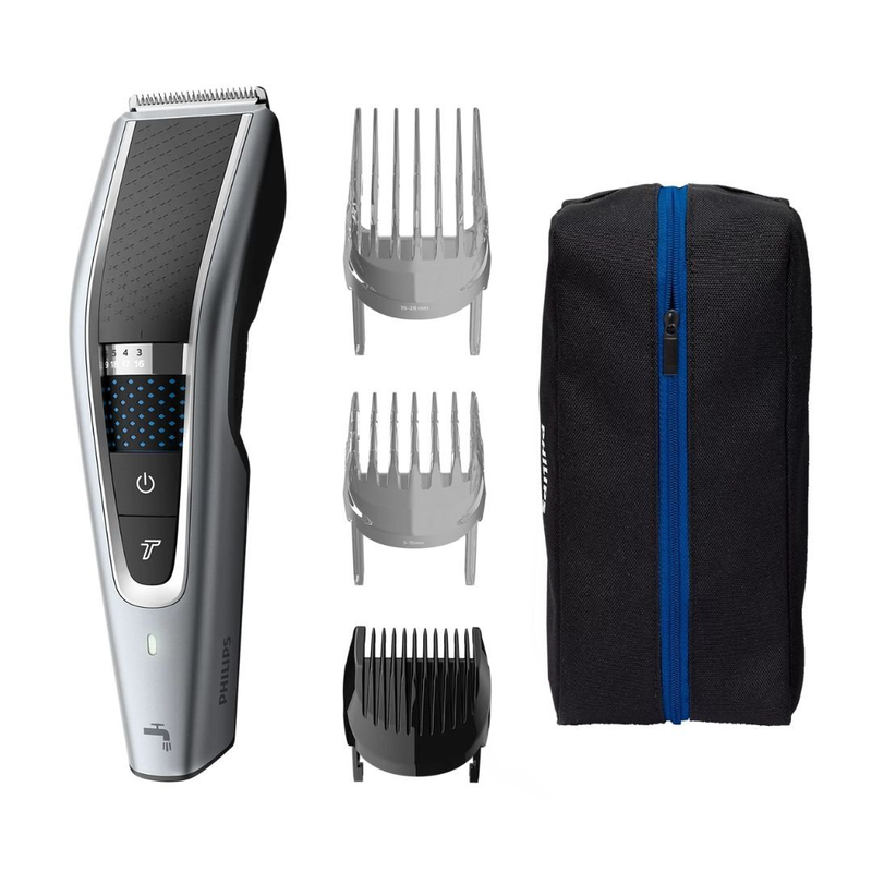 Philips series 5000 σετ κουρευτική μηχανή πλενόμενη με τεχνολογία dualcut & trim-n-flow pro γκρίζο/μαύρο hc5630/15, , medium-null