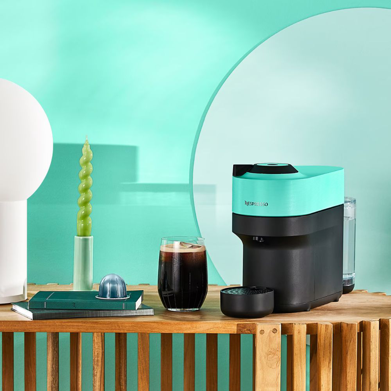Nespresso vertuo pop μηχανή καφέ με centrifusion™ τεχνολογία & 6 μεγέθη ροφημάτων για κάψουλες vertuo,19bar, aqua mint, , medium-null