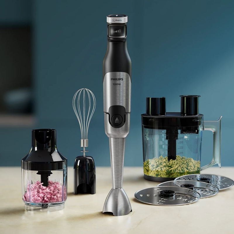 Philips 5000 series μπλέντερ χειρός 1200w με κουζινομηχανή, promix & speedtouch hr2685/00, , medium-null