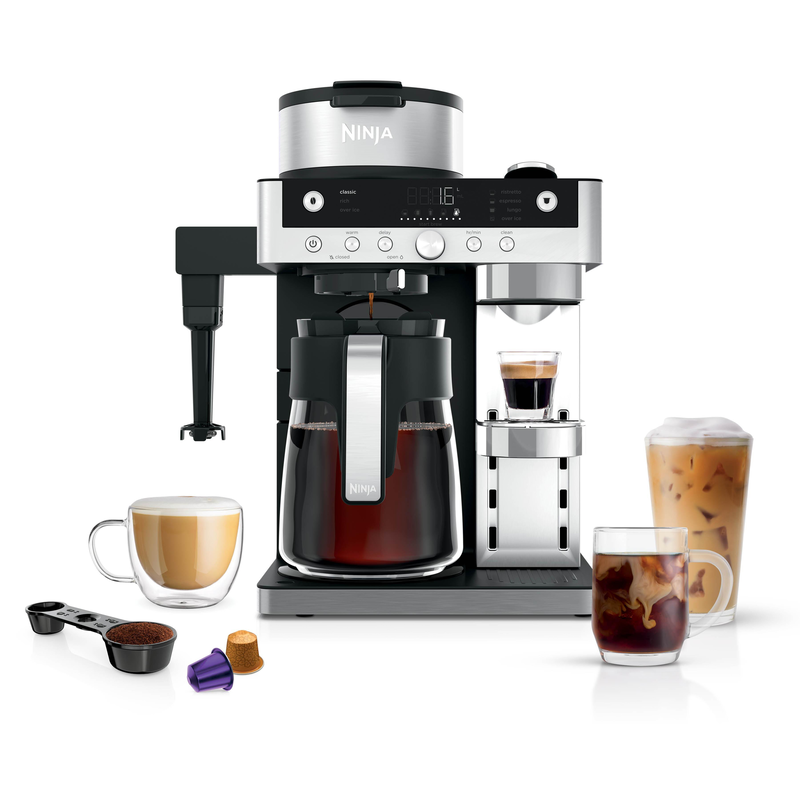 Ninja prestige dualbrew cfn802eu espresso machine 1550w 19bar for espresso and lungo black-null