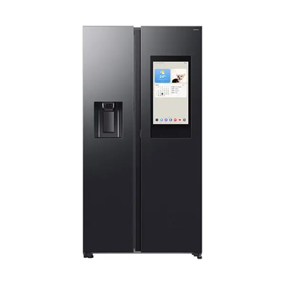 Samsung refrigerator side by side rs90f66befef, Black, medium