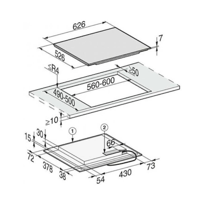 Miele km 7466 fr induction hob with 4 cooking zones, , medium-null