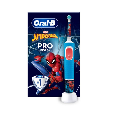 Oral-b vitality pro kids, παιδική ηλεκτρική οδοντόβουρτσα με απαλό καθαρισμό & αυτοκόλλητα spiderman, , medium