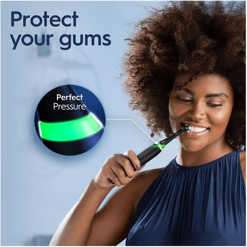 Product image: Oral-b io4 ηλεκτρική οδοντόβουρτσα μαύρη & λευκή (2 λαβές) με 4 λειτουργίες καθαρισμού και θήκη ταξιδίου, , medium-null