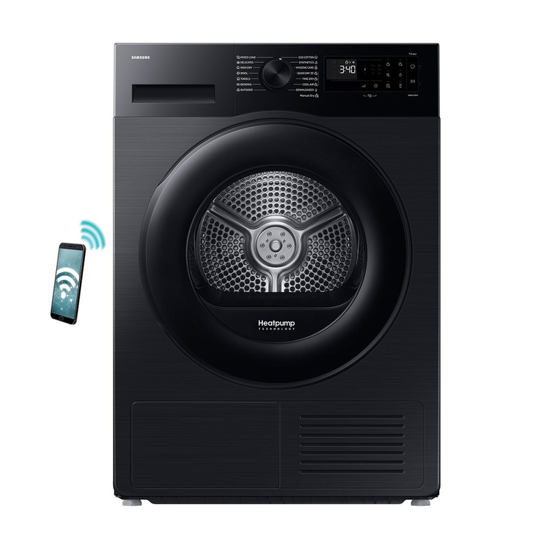 Samsung dv90dg52a0able dryer 9 kg black, , medium-null