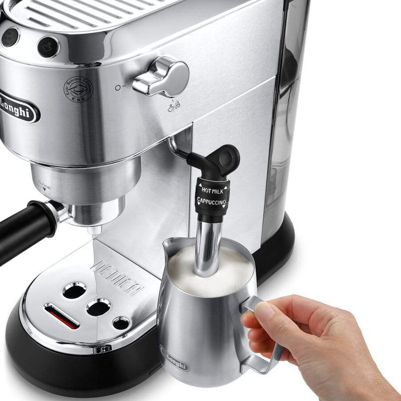 Delonghi ec685.m espresso machine 1350w pressure 15bar for espresso, lungo, and cappuccino silver-null