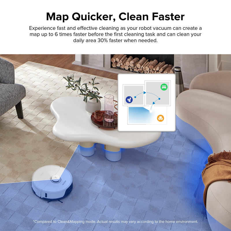 Roborock s8 robot vacuum with mapping carpet cleaning white-null
