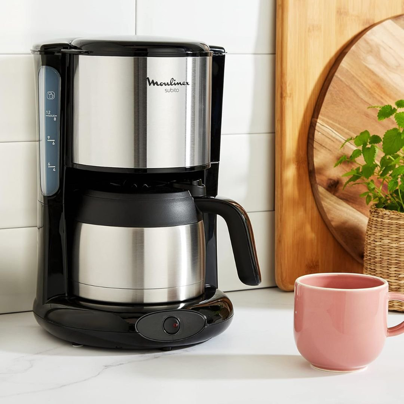 Product image: Moulinex subito καφετιέρα φίλτρου με θερμομονωτική ανοξείδωτη κανάτα 0.9l για 8-10 φλιτζάνια, anti-drip σσύστημα & αυτόματη απενεργοποίηση ft360811, , medium-null