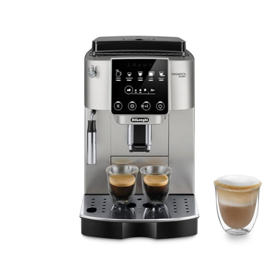 Delonghi magnifica start espresso μηχανή 1450w πίεσης 15bar για espresso, lungo silver, , medium