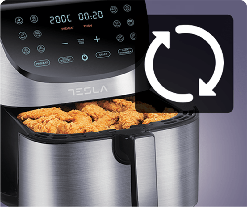 Tesla Air fryer 7l black inox af701bx, , medium-null