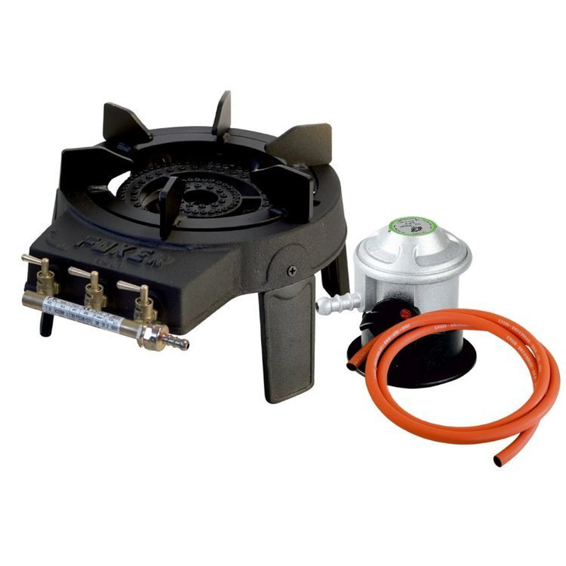 Product image: Επαγγελματική eστία aερίου βαρέου τύπου foker 03200 wok & δωρο ρυθμιστής αερίου igt jumbo 30mbar και σωλήνας αερίου 1m, , medium-null