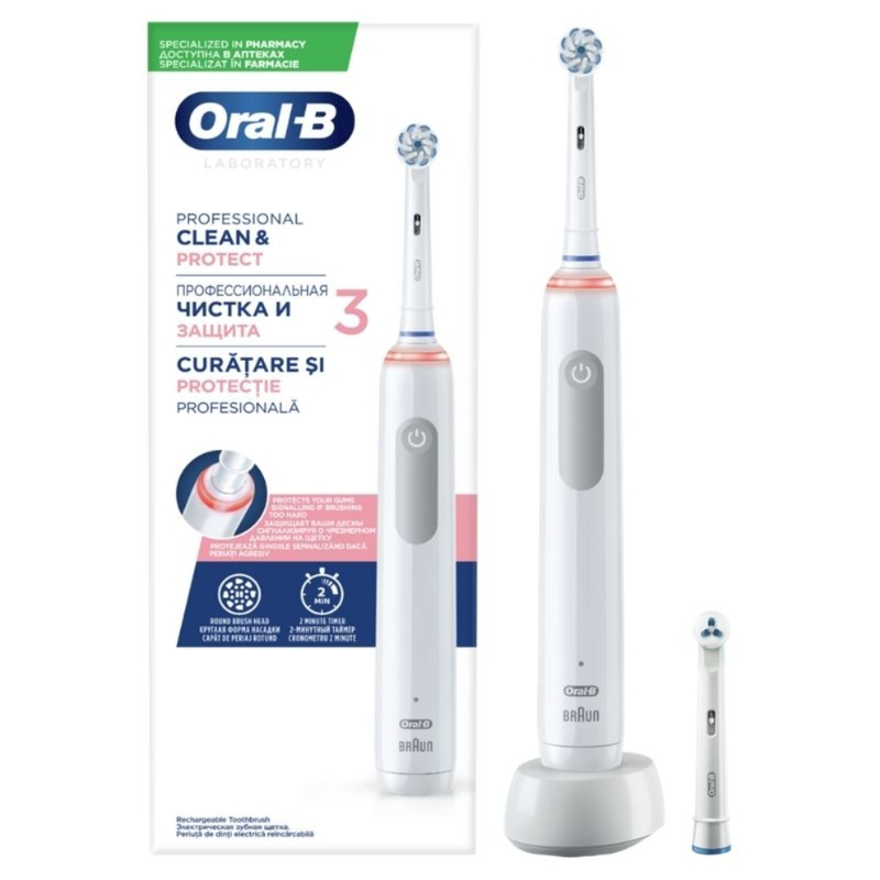 Product image: Oral-b pro 3 professional gum care, ηλεκτρική οδοντόβουρτσα με αισθητήρα πίεσης & bluetooth για προστασία ούλων, , medium-null