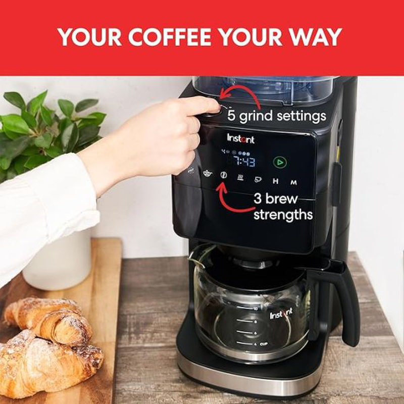 Instant grind and brew bean to cup coffee maker-null