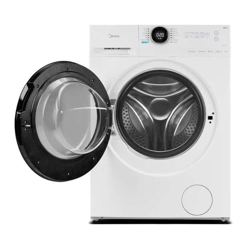Midea &pi;&lambda;&upsilon;&nu;&tau;ή&rho;&iota;&omicron; &rho;&omicron;ύ&chi;&omega;&nu; 8kg lunar series &mu;&epsilon; steam care, turbo wash, Wi-Fi & 1400 &sigma;&tau;&rho;&omicron;&phi;έ&sigmaf;, mf200w80wb/w-cy &lambda;&epsilon;&upsilon;&kappa;ό, , medium-null