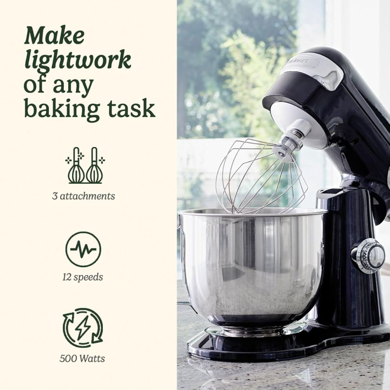 Cuisinart επαγγελματικό επιτραπέζιο μίξερ 500w 5.2l με 12 ταχύτητες & ανοξείδωτο κάδο ανάμειξης σε μαύρο χρώμα, , medium-null