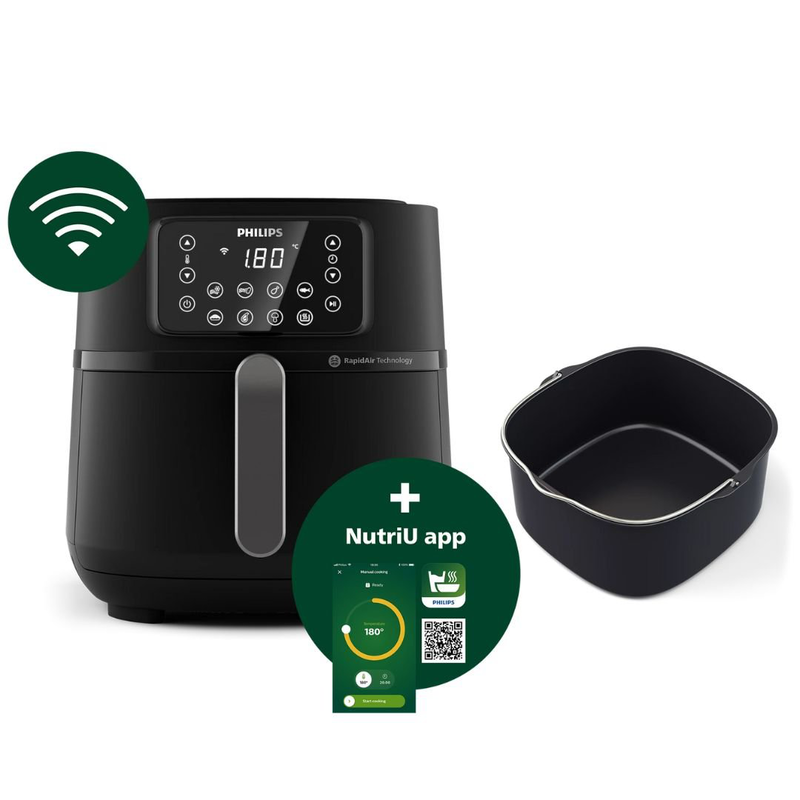 Product image: Philips 5000 series connected xxl φριτέζα αέρος 2000w με αποσπώμενο κάδο 7.2l, 16 λειτουργίες μαγειρέματος, χρονοδιακόπτη, Wi-Fi & τεχενολογία rapid Air hd9285/93, , medium-null