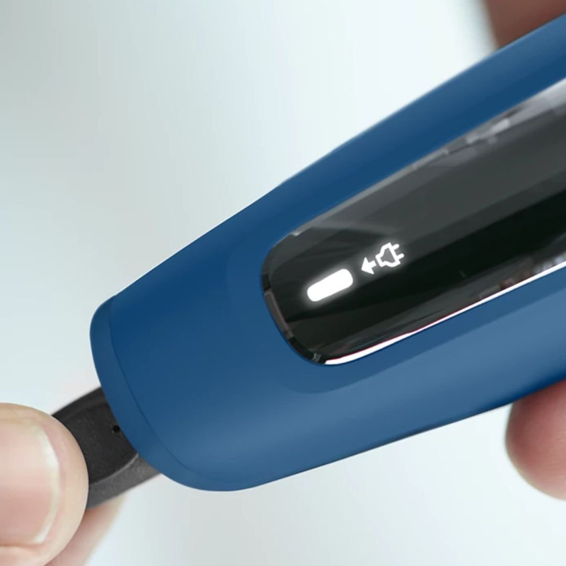 Philips series 5000 επαναφορτιζόμενη περιστρεφόμενη ξυριστική μηχανή προσώπου με κεφαλές flex 360°, λεπίδες comforttech, οθόνη led, smartclick, αδιάβροχη & έως 50 λεπτά λειτουργίας s5466/17, , medium-null