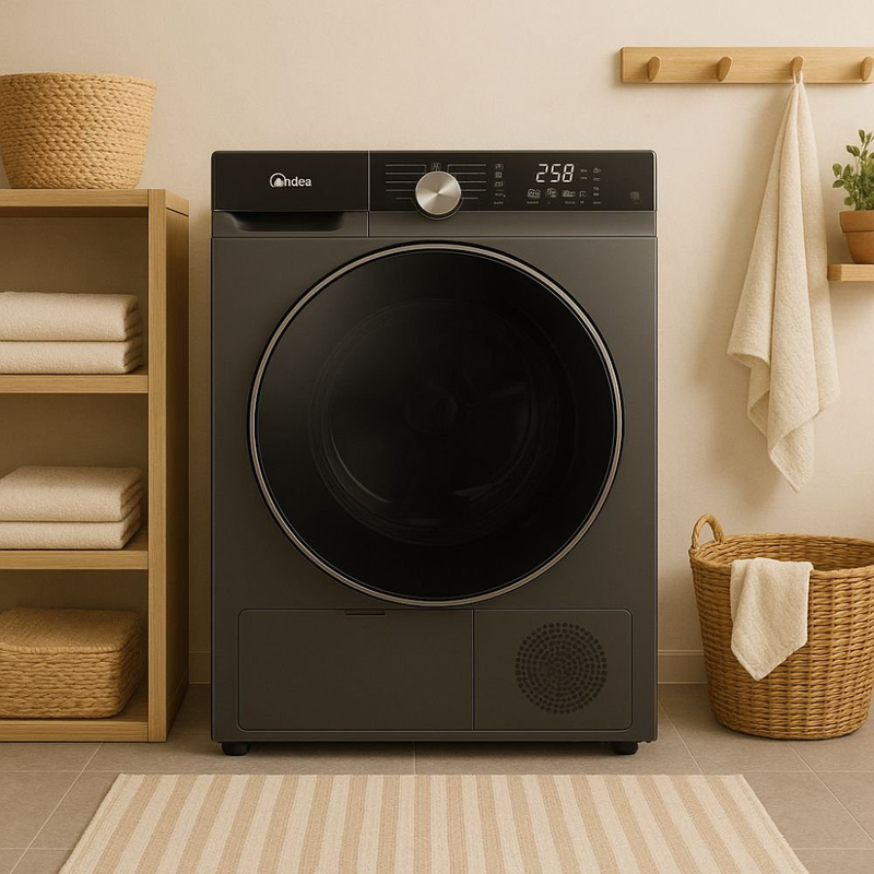 Product image: Midea 2σε1 πλυντήριο και στεγνωτήριο 10kg / 7kg με inverter bldc motor, steam care & spacare, σκούρο ασημί mfk03d100b/s, , medium-null