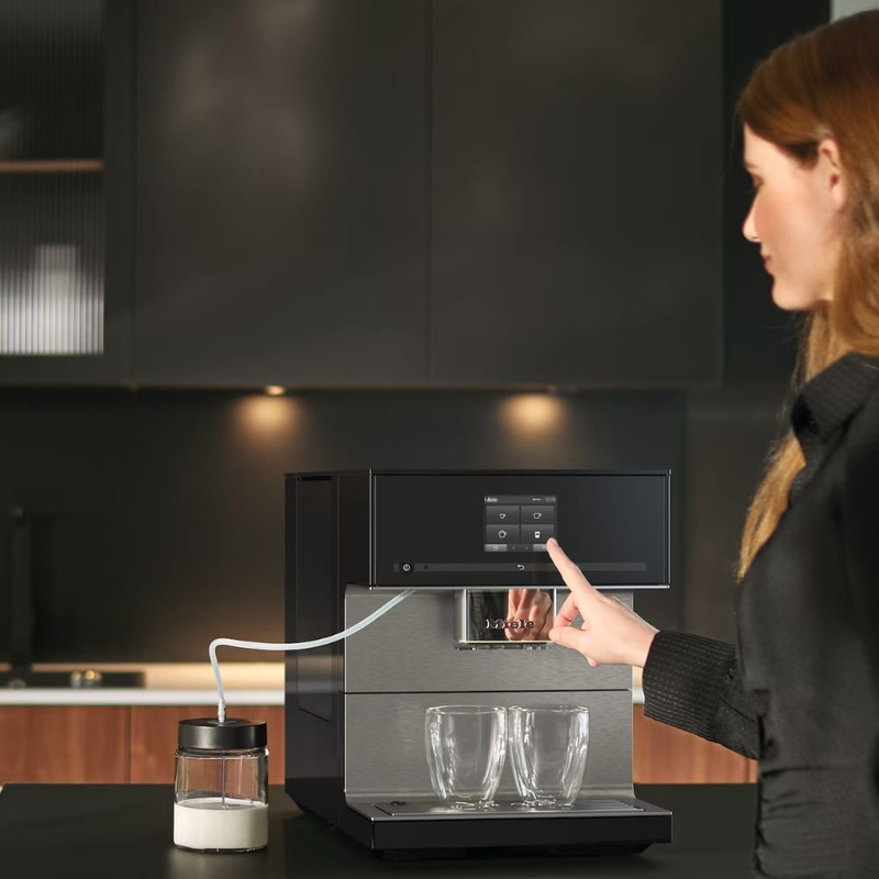 Product image: Miele cm 7550 coffeepassion αυτόματη καφετιέρα 1450w 15bar με aromatic system, onetouch για δύο & cappuccinatore obsidian black, , medium-null