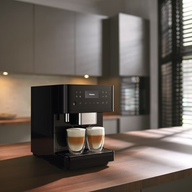 Miele cm 6160 milkperfection αυτόματη καφετιέρα espresso 1450w 15bar με Wi-Ficonn@ct, onetouch for two & teatimer obsidian black, , medium-null