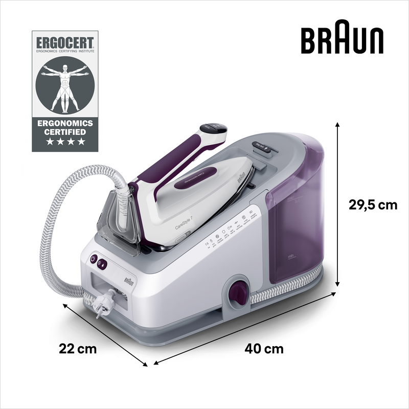 Braun carestyle 7 is7266vi steam iron 2700w with eloxalplus soleplate and continuous steam supply 160g/min-null